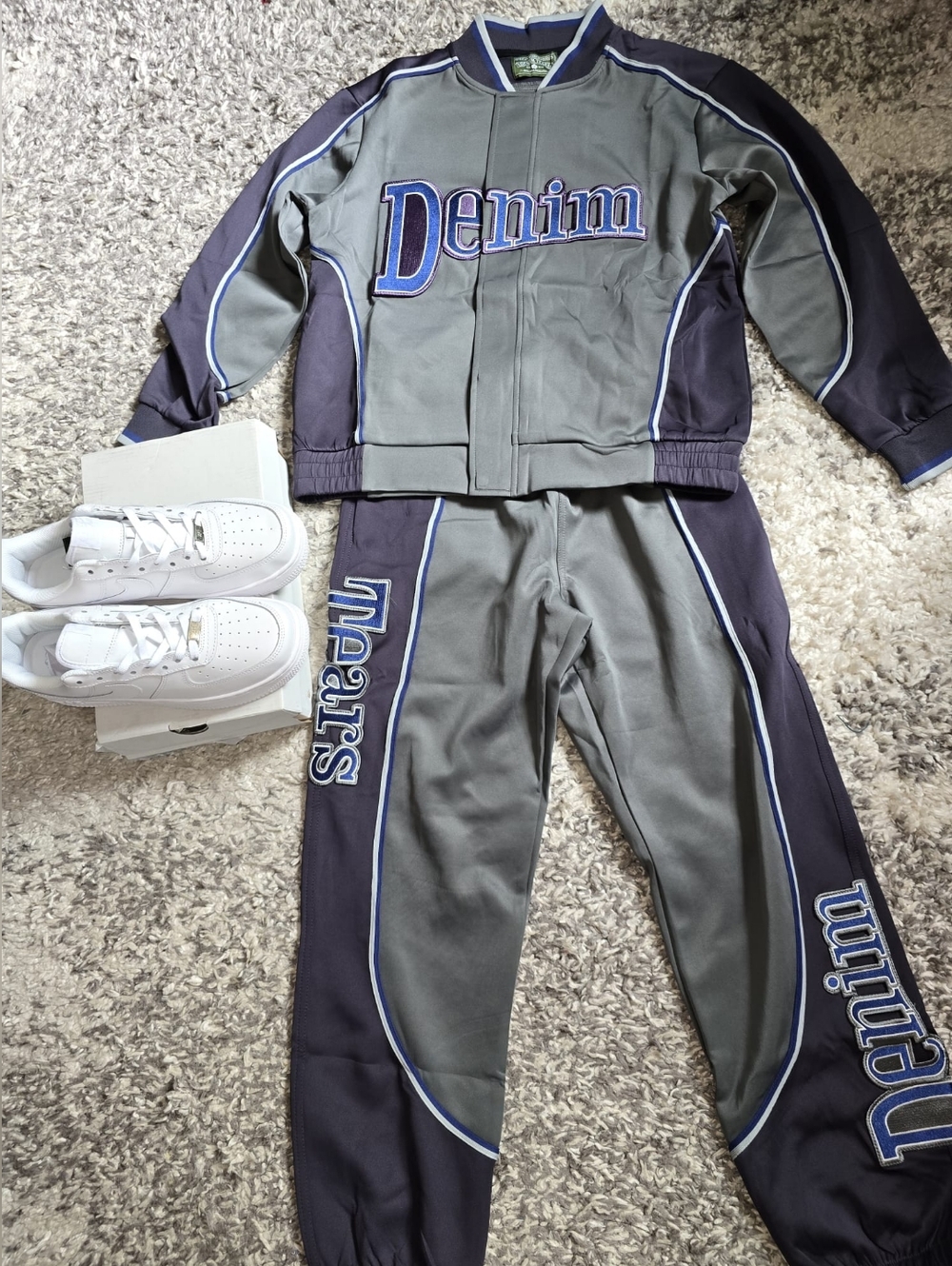 Denim Tears Tracksuit Set (M) + White Air Force 1 – Unisex Bundle